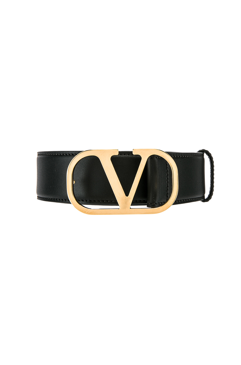 Valentino V Logo Buckle Leather Belt In Black | ModeSens