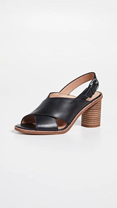 Madewell The Ruthie Crisscross Sandals In Leather In True Black