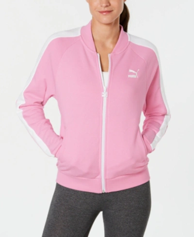 Puma Classic T7 Relaxed Track Jacket In Pale Pink