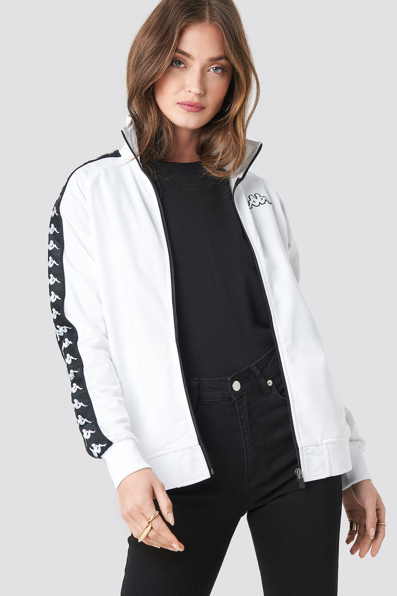 kappa track jacket white