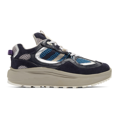 Eytys Jet Turbo Leather And Suede Trainers In Blue
