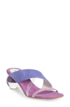 Jeffrey Campbell Laterall Ball Heel Slide Sandal In Purple Suede Multi