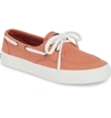 Sperry Crest Boat Sneaker In Washed Red Fabric