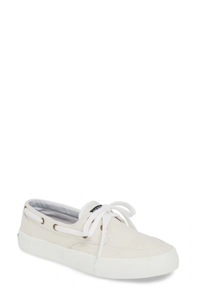 Sperry Crest Boat Sneaker In White Fabric