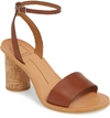 Dolce Vita Jali Column Heel Sandal In Brown Leather