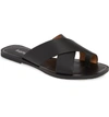 Kensie Nola Slide Sandal In Black Leather
