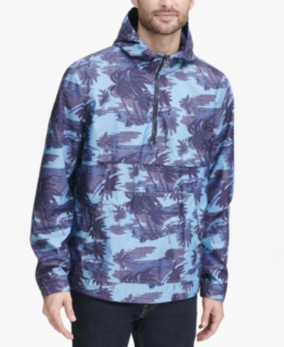 Levi's Men's Water-resistant Palm-print 1/2-zip Jacket In Blue