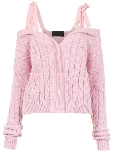 Andrea Bogosian Tied Knit Blouse In Pink