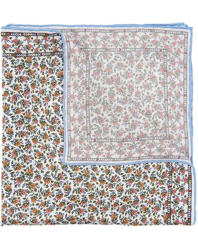 Liberty London Floral Summer Wedding Printed Silk Pocket Square In White