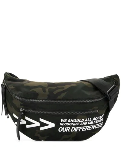 Ports V Logo Camouflage Print Bum Bag In Green