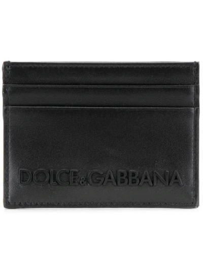 Dolce & Gabbana Cardholder With Rubber Logo In Black