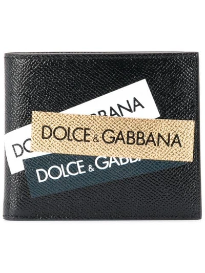 Dolce & Gabbana Genuine Leather Wallet Credit Card Bifold In Black