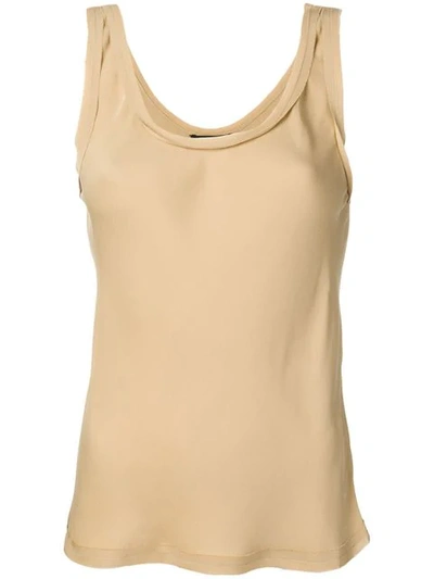 Theory Scoop Neck Top In Brown
