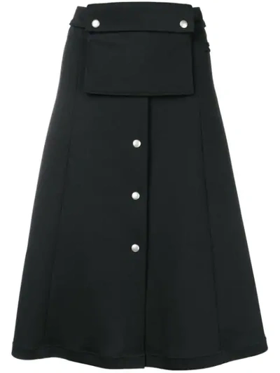 Courrèges A-line Midi Skirt In Black