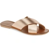 Seychelles Total Relaxation Slide Sandal In Rose Gold Leather