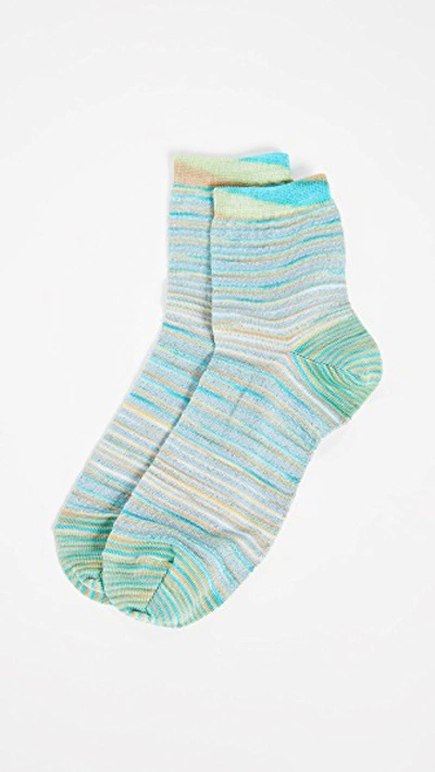 Missoni Short Socks In Blue Multi