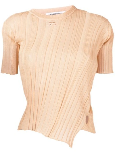 Courrèges Knitted Top In Neutrals