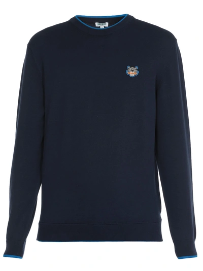 Kenzo Cotton Sweatshirt In Navy Blue