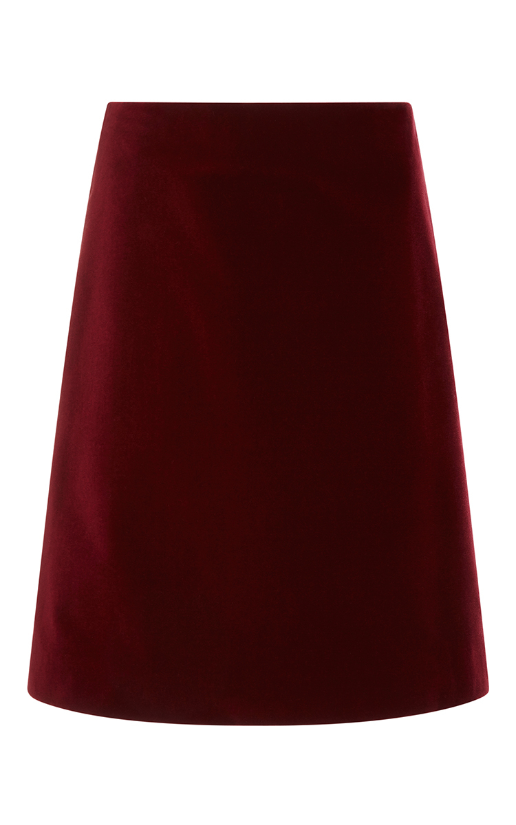 Rosetta Getty Cotton Velvet Short A-line Skirt | ModeSens