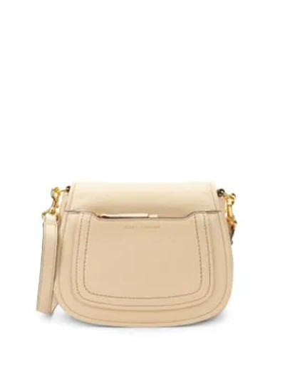 Marc Jacobs Pebbled Leather Mini Saddle Crossbody Bag In Buff