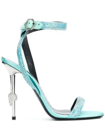 Philipp Plein Embellished Sandals In Blue