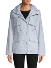 Cole Haan Snap Front Zip Collar Jacket In Mist