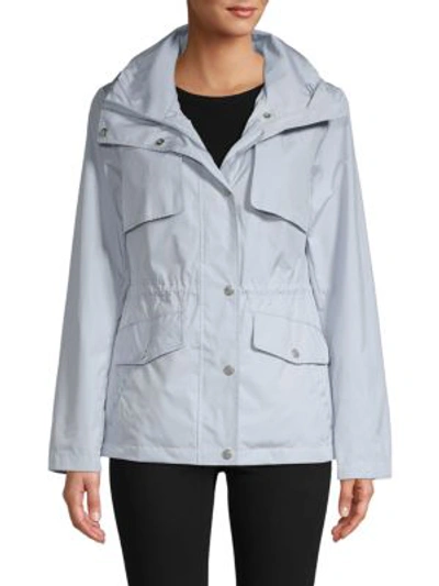 Cole Haan Snap Front Zip Collar Jacket In Mist