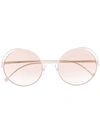 Fendi Round Frame Sunglasses In White