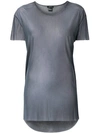 Avant Toi Round-neck Over Tulle T-shirt In Grey