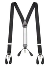 Saks Fifth Avenue Collection Silk & Leather Suspenders In Black