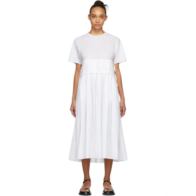 Sara Lanzi White Gathered Dress In 01 White