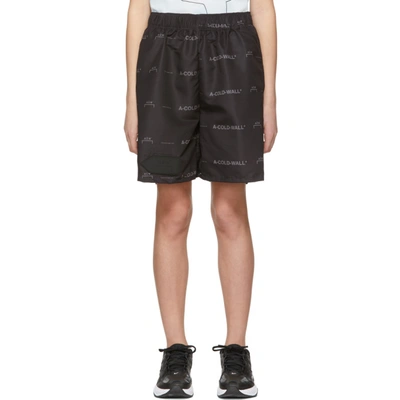 A-cold-wall* Black Logo Shorts In Sc1 1 Black