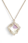 Kendra Scott Kacey Adjustable Pendant Necklace In Dichroic Glass/ Gold