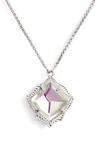 Kendra Scott Kacey Adjustable Pendant Necklace In Dichroic Glass/ Silver
