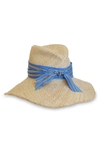 Lola Hats First Aid Striped Band Straw Hat - Brown In Flag
