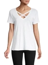 Saks Fifth Avenue Criss-cross Cage T-shirt In White