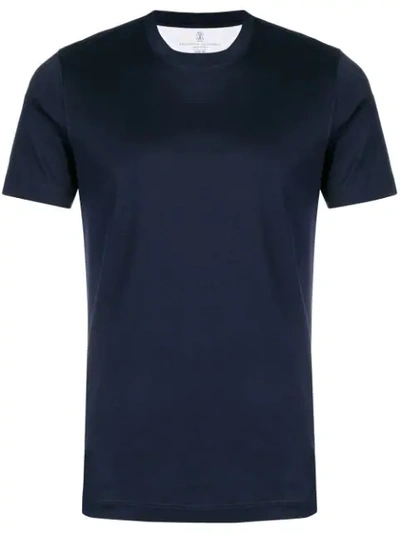 Brunello Cucinelli Crew Neck T In Blue