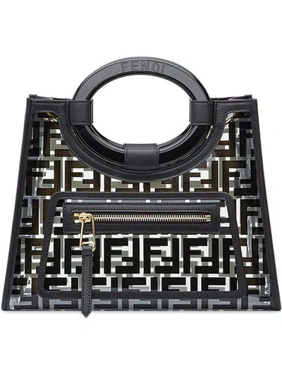 Fendi Small Runaway Pvc Shopper In Black