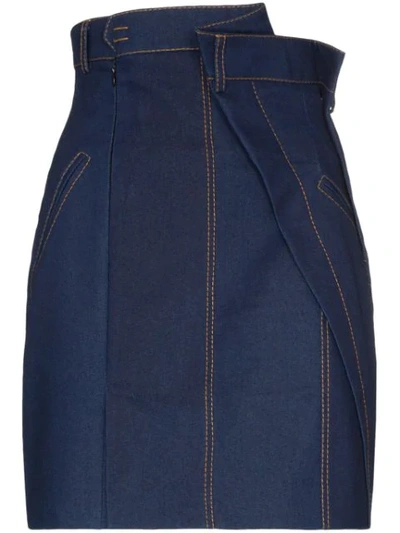 Situationist Super High-waisted Denim Mini Skirt In Blue