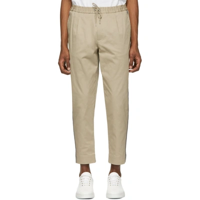 Moncler Tan Side Stripe Sportivo Trousers In 228.tan