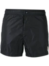 Moncler Contrast Piped Swim Shorts In Blue