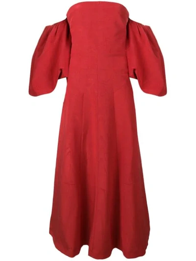 Ellery Eleni Strapless Gown In Red