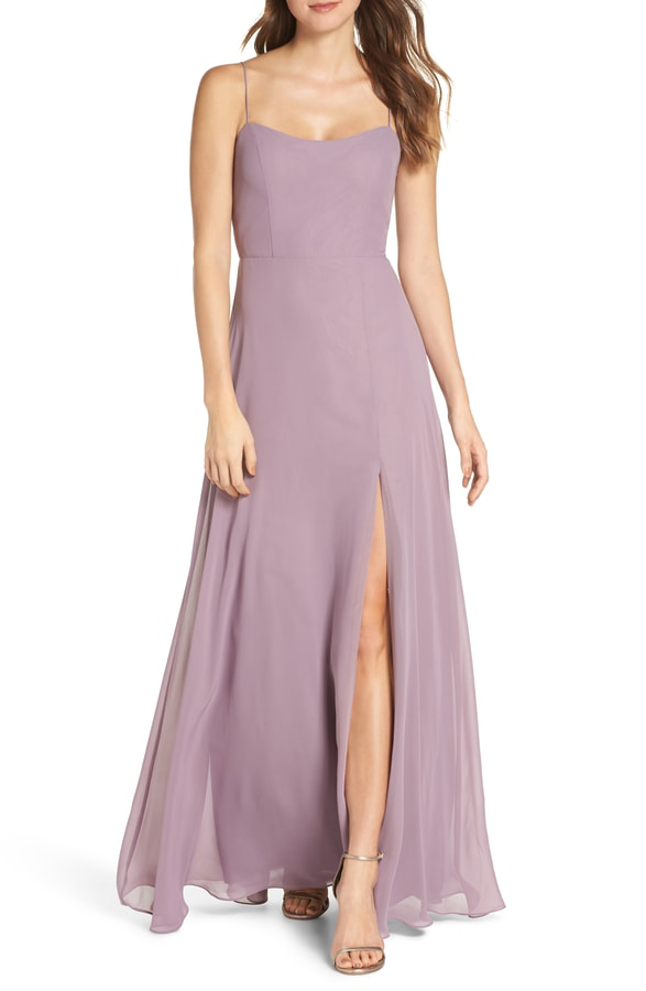 kiara bow back chiffon evening dress