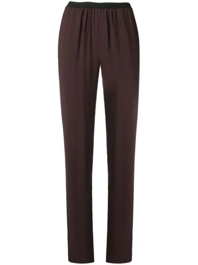 Antonio Marras High-waist Ruched Trousers In Brown
