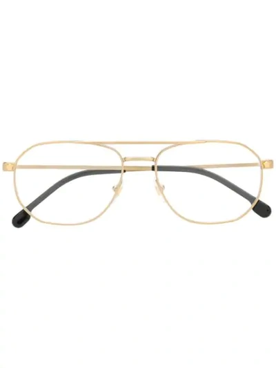 Versace Square Frame Glasses In Gold