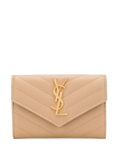 Saint Laurent Monogram Card Case - Neutrals