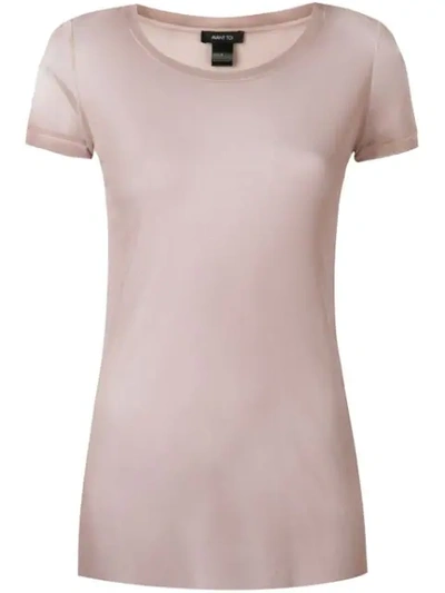 Avant Toi Round-neck Tulle T-shirt In Neutrals