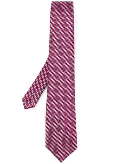 Etro Checkered Tie In Red