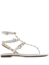 Valentino Garavani Garavani Rockstud Gladiator Flat Sandals In White