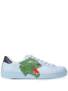 Gucci Ace Sneaker With Panther In Blue